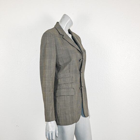 Jean Paul Gaultier Classique Paris Blazer jacket Grey glen plaid wool sz 10 - Picture 6 of 13